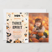 Invitation Trois Esprit Halloween mignonne Fête d'anniversair (Devant)