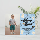 Invitation Trois Esprit Halloween Photo 3ème anniversaire fêt (Debout devant)