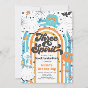 Invitation Trois Esprit Halloween Super Fantôme 3e anniversai