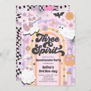 Invitation Trois Esprit Halloween Super Fantôme 3e anniversai
