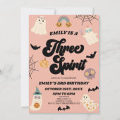 Invitation Trois Esprit Halloween Troisième 3e fête d'anniver (Devant)