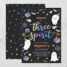 Trois Esprit mignon Halloween Fantôme 3e anniversa