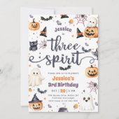 Invitation Trois Esprit mignon Halloween Fantôme 3e anniversa (Devant)