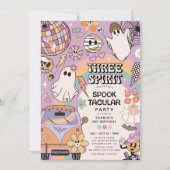 Invitation Trois Esprit Retro Halloween 3e fête d'anniversair (Devant)