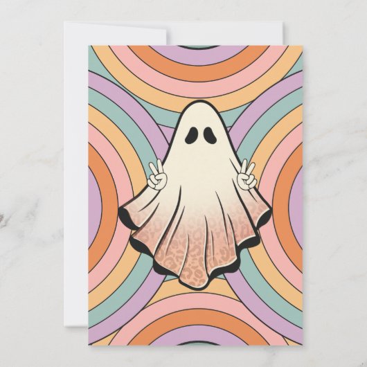 Invitation Trois Esprit Retro Halloween 3e fête d'anniversair (Dos)