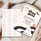 Invitation Trois Esprit Retro Halloween 3e fête d'anniversair