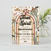 Invitation Trois Esprit Super Cactus Halloween Anniversaire (Debout devant)
