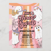 Invitation Trois Esprit Super Halloween Troisième fête d'anni (Devant / Derrière)