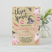 Invitation Trois Esprits Épouvantable Anniversaire Halloween (Debout devant)