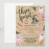 Invitation Trois Esprits Épouvantable Anniversaire Halloween (Devant / Derrière)