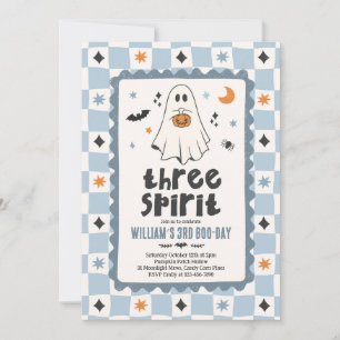 Invitation Trois Esprits Halloween Garçon Fantôme 3ème Annive