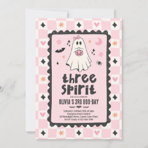 Invitation Trois Esprits Halloween Garçon Fantôme 3ème Annive