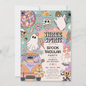Invitation Trois Esprits Rétro Halloween 3e Anniversaire  (Devant)