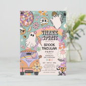 Invitation Trois Esprits Rétro Halloween 3e Anniversaire  (Debout devant)