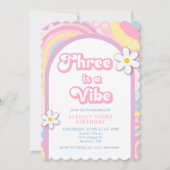 Invitation Trois est une ambiance Groovy, couleurs pastel rét (Devant)