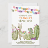 Invitation Trois esta 3ème anniversaire Fiesta Pas de temps p (Devant)