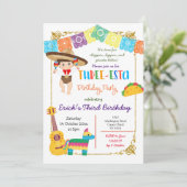 Invitation Trois esta Charro Boy Anniversaire Mexicain (Debout devant)