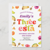 Invitation Trois Esta Fiesta Taco 3ème fête d'anniversaire (Devant)