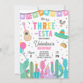 Invitation Trois Esta Mexicaine Fiesta 3e fête d'anniversaire (Devant)