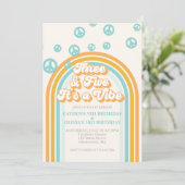 Invitation Trois et Cinq c'est une Vibes Rétro Fête d'Anniver (Debout devant)