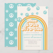 Invitation Trois et Cinq c'est une Vibes Rétro Fête d'Anniver (Devant / Derrière)