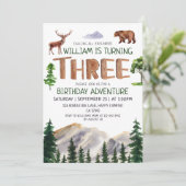Invitation Trois Explorer Adventure Boys 3e anniversaire (Debout devant)