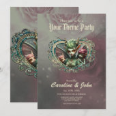 Invitation Trois fées, les compagnons du coeur magique. (Devant / Derrière)