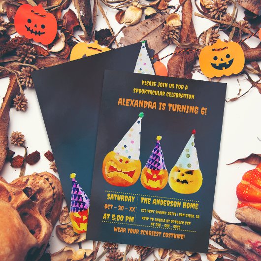 Invitation Trois Festivals Jack O'Lanterns Halloween Annivers