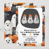 Invitation Trois fêtards Halloween Bash (Devant / Derrière)