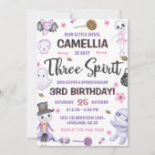 Invitation Trois Filles d'Esprit Halloween 3e fête d'annivers (Devant)