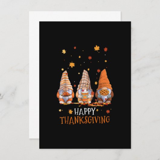 Invitation Trois Gnomes Bon thanksgiving Automne Automne Pump (Devant / Derrière)