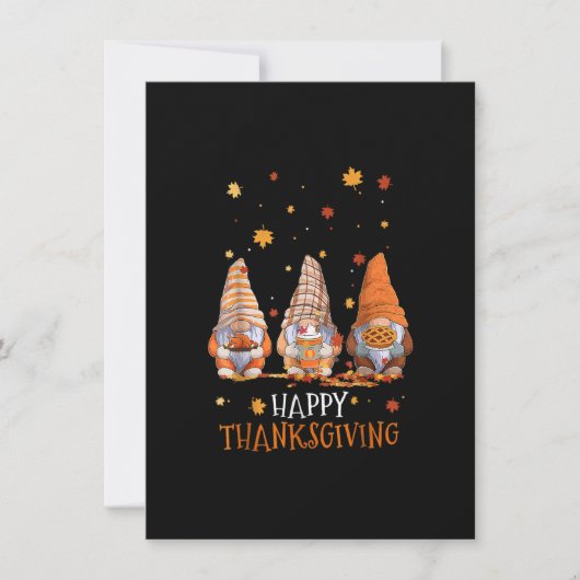 Invitation Trois Gnomes Bon thanksgiving Automne Automne Pump (Devant)