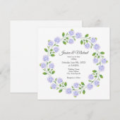 Invitation Trois Hydrangées Aquarelle Florale Wreath (Devant / Derrière)