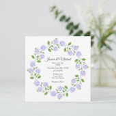 Invitation Trois Hydrangées Aquarelle Florale Wreath (Debout devant)