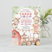 Invitation TROIS-I-E-I-O Cute Boy Farm 3e anniversaire (Debout devant)