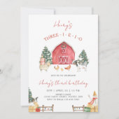Invitation Trois-I-E-I-O Ferme Noël 3e fête d'anniversaire (Devant)