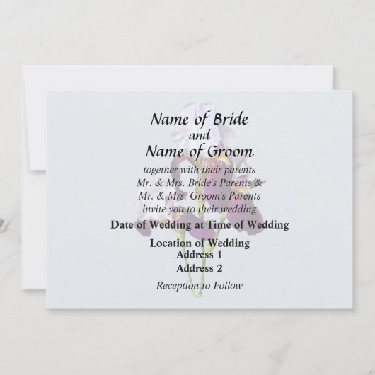 Invitation Trois Iris aux teintes magenta (Devant)