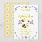 Invitation Trois jolies abeilles  (Devant / Derrière)