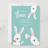 Invitation Trois lapins de Pâques (Devant)