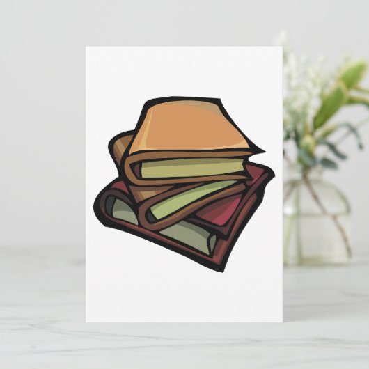 Invitation Trois livres anciens empilés ensemble (Debout devant)