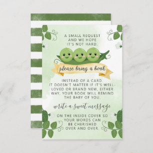 Invitation Trois Livres De Pois Pour Baby Request Card Insére