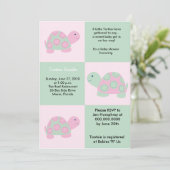 Invitation Trois petit baby shower de la tortue 5x7 de mod de (Debout devant)