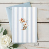 Invitation TROIS Petit Garçon Rayé Mignon Canard Silly Goose 