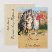 Invitation Trois Petits Chatons Illustration de Mère l'Oie (Devant / Derrière)
