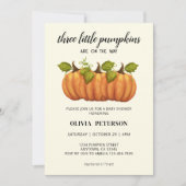 Invitation Trois petits triplés Citrouille Baby shower d'auto (Devant)
