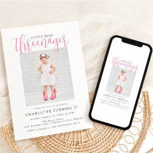 Invitation Trois   Photo 3ème fête d'anniversaire