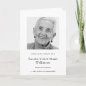 Invitation Trois photo funérailles modernes ordre de service (Devant)