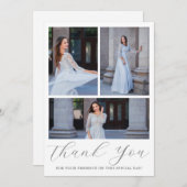 Invitation Trois photos de Merci Quinceanera Script (Devant / Derrière)