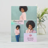 Invitation Trois photos | Graduation simple et moderne 2022 (Debout devant)