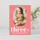 Invitation Trois photos minimes modernes 3e anniversaire (Debout devant)